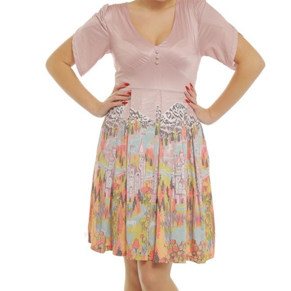 Pink Lindy Bop Fairytale Castle Dress
